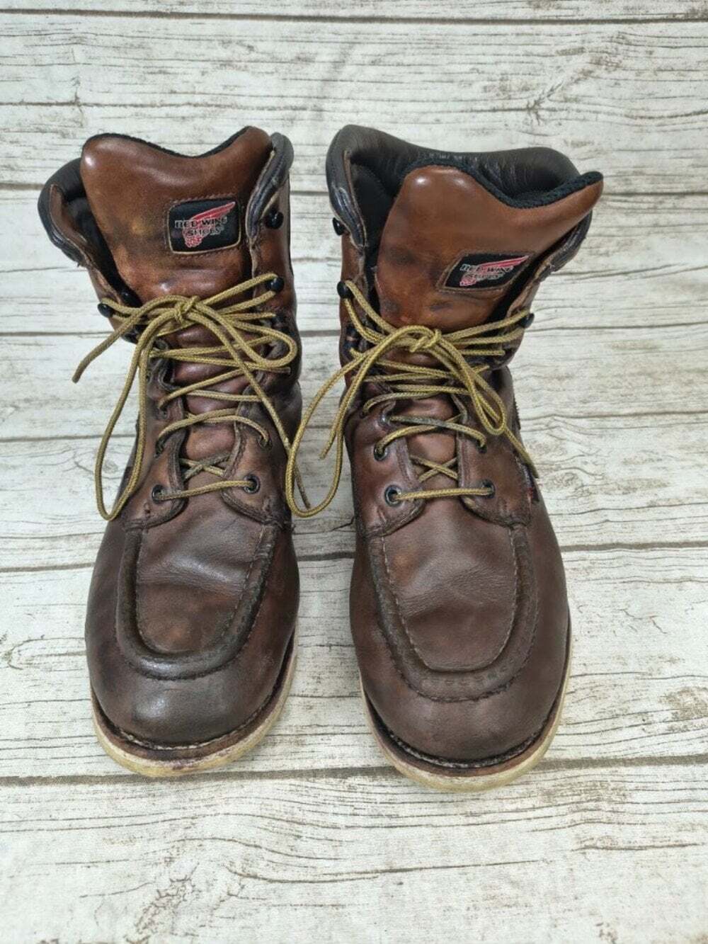 Red Wing Waterproof Brown Leather Moc Toe Boots Men’s 9.5